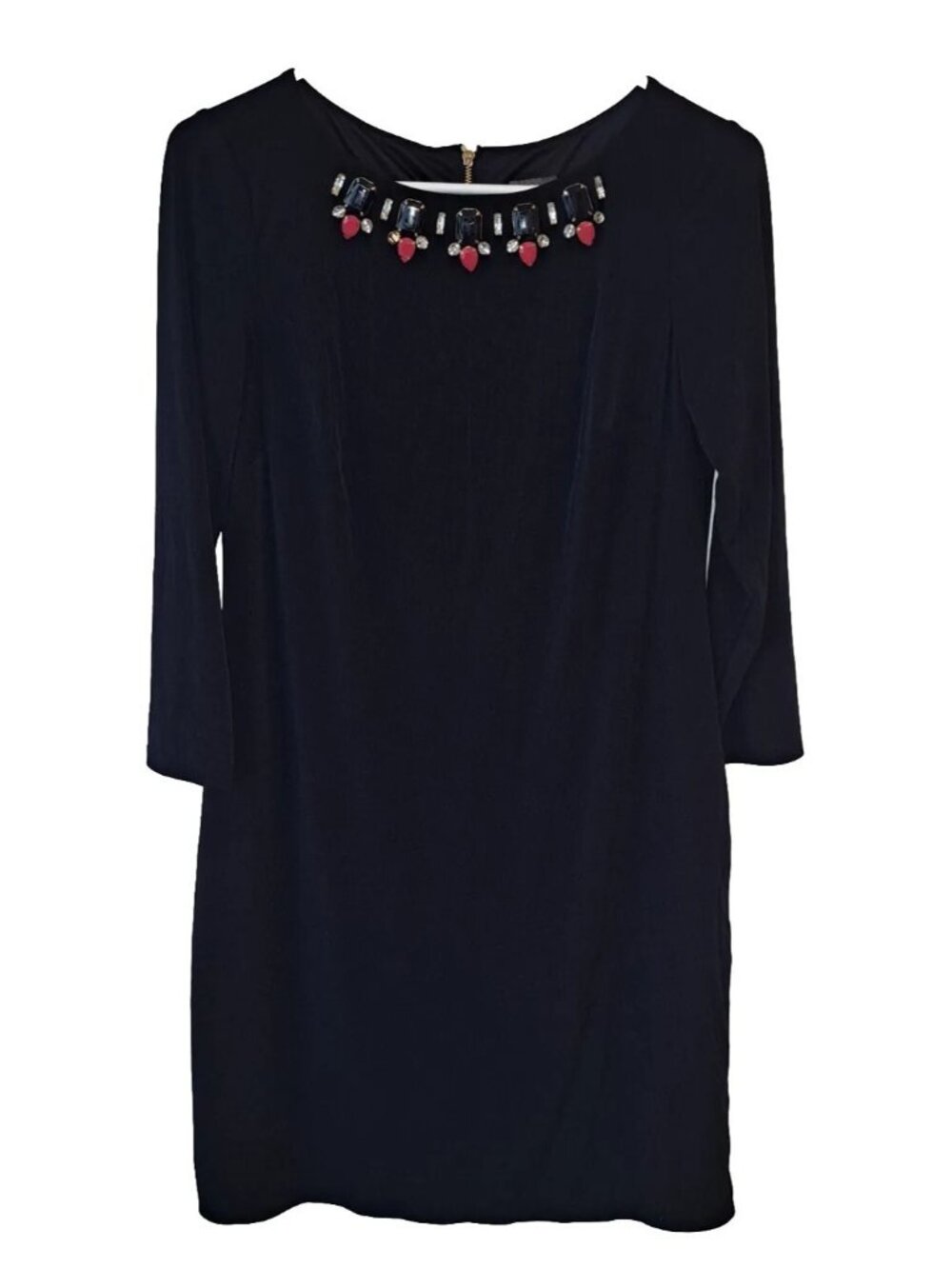 Vince Camuto Women's Size 8 Blue Dress  Jeweled Neckline